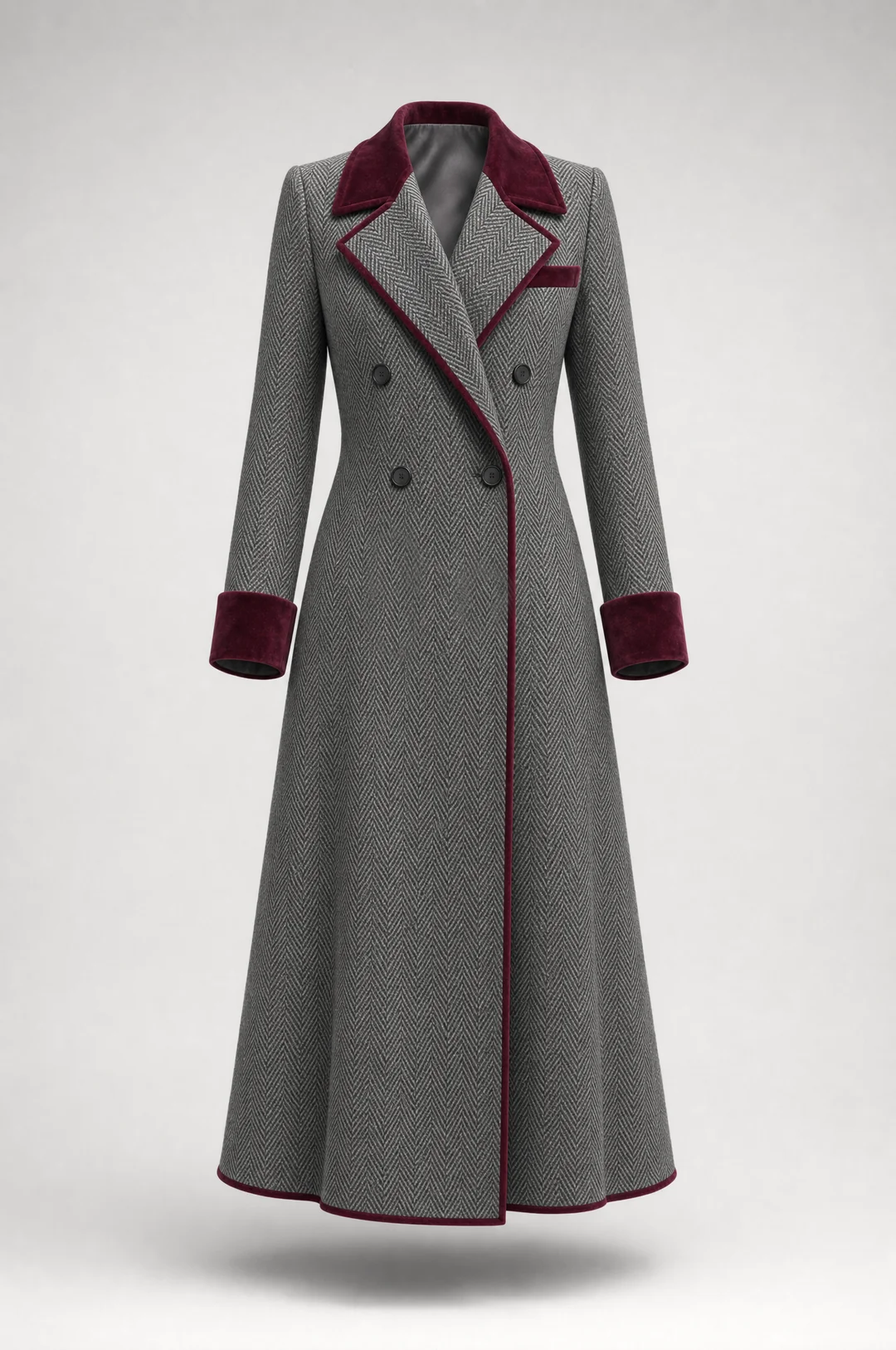 Helena | Long Herringbone Coat