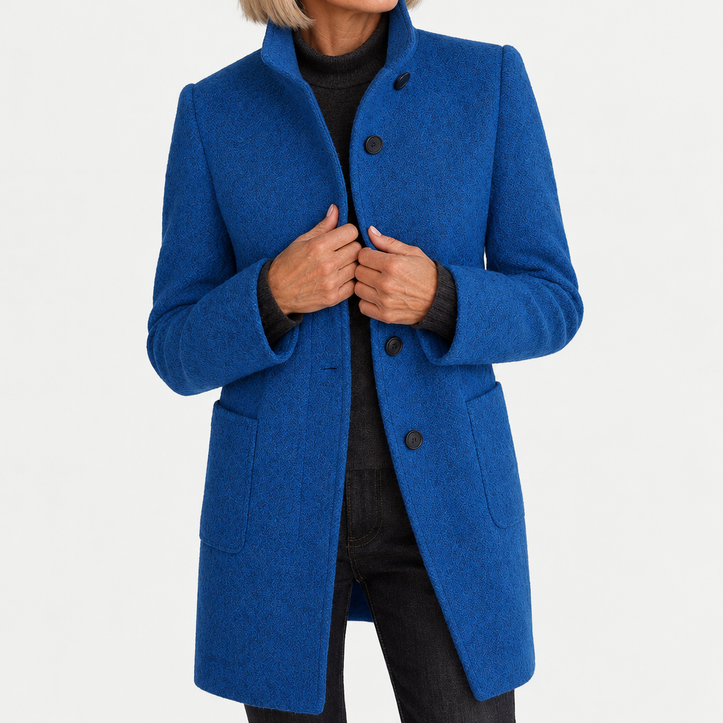 Irene | Elegant Midi Coat - Blue