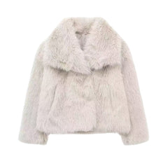Coralie cozy statement jacket in apricot