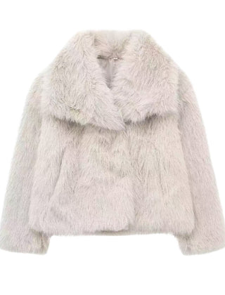 Coralie cozy statement jacket in apricot