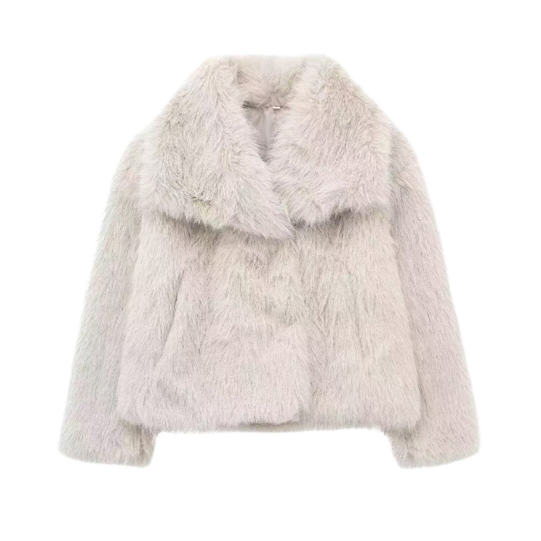 Coralie cozy statement jacket in apricot