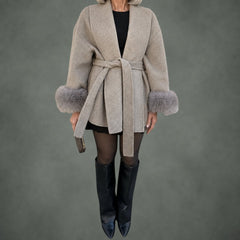 Paulette cozy wrap coat, detail