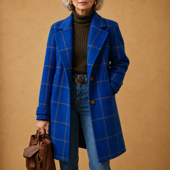 Beatrix | Classic Plaid Coat - Blue