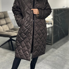Cordelia | Reversible Padded Coat - Brown