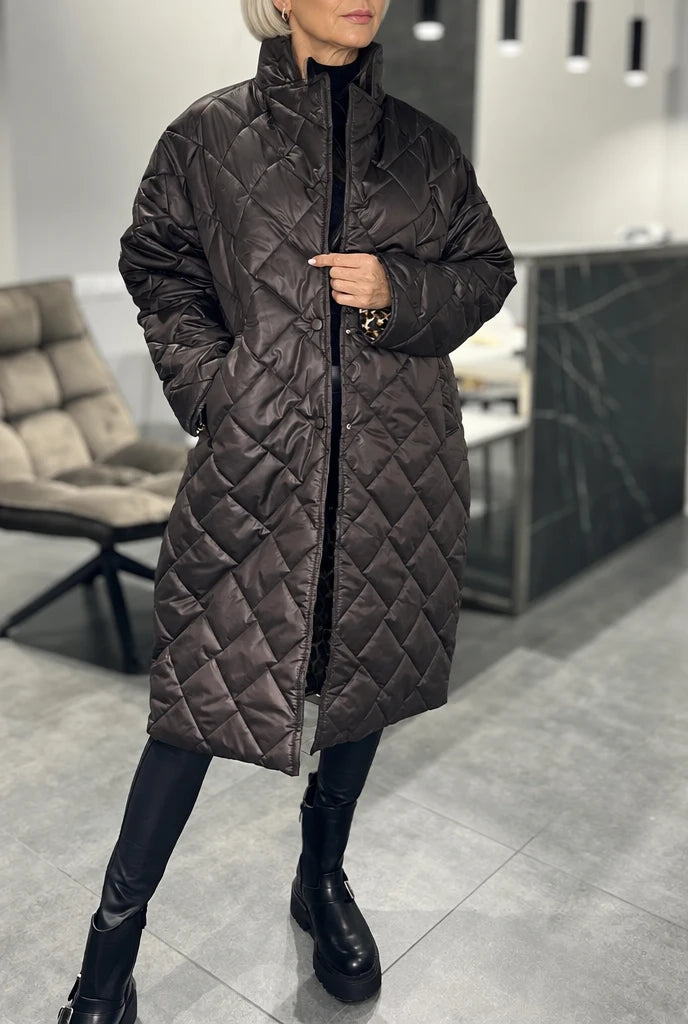 Cordelia | Reversible Padded Coat - Brown