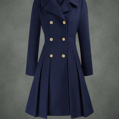 Josette double-breasted coat in navy