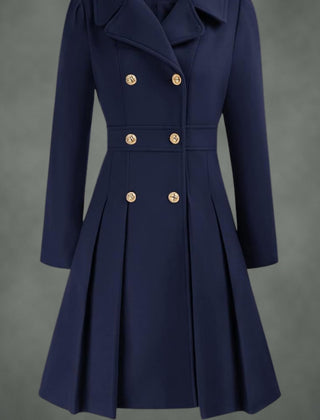 Josette double-breasted coat in navy