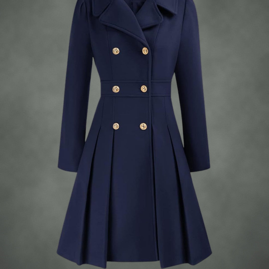 Josette double-breasted coat in navy