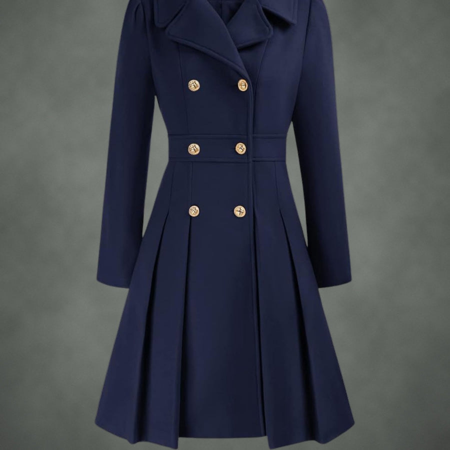 Josette double-breasted coat in navy