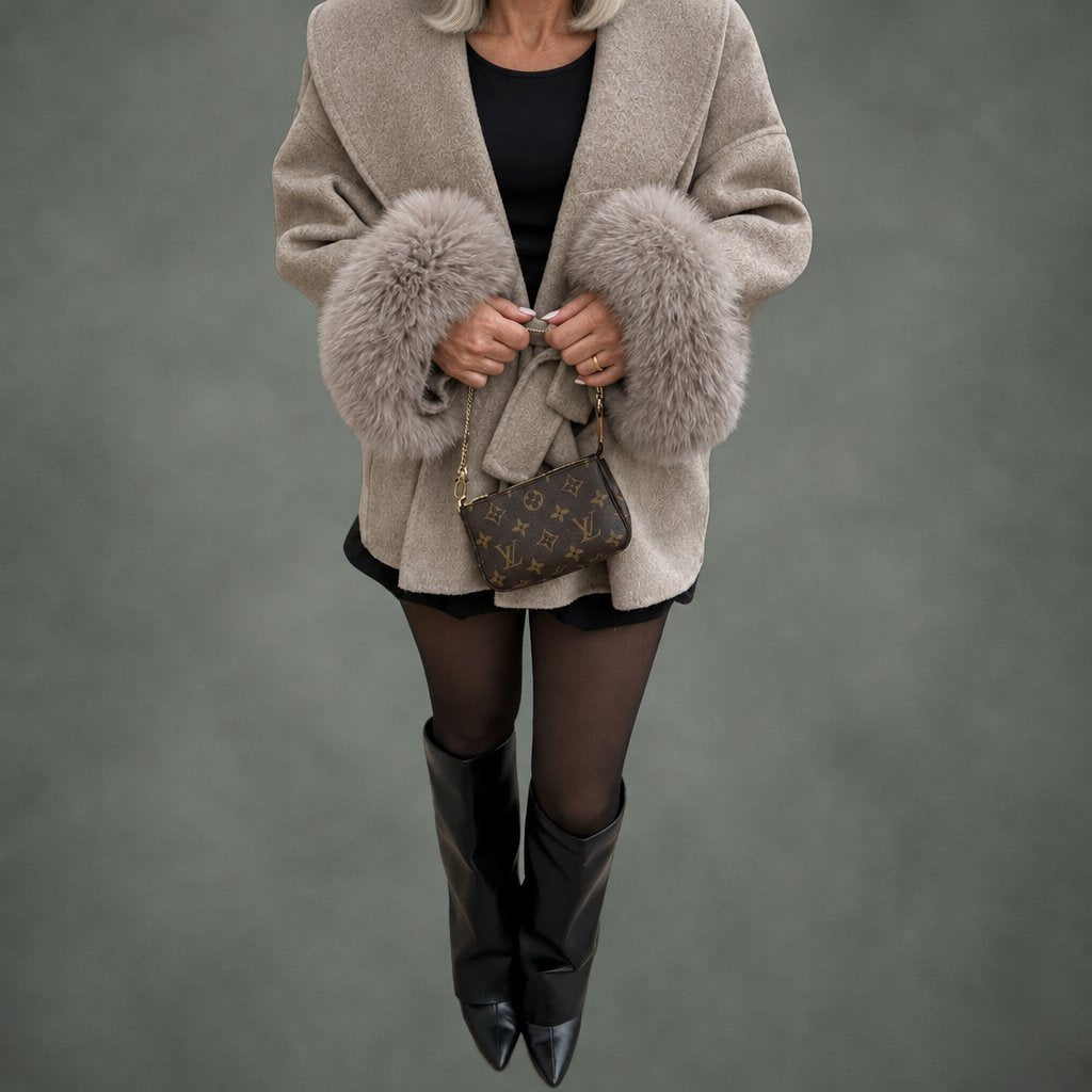 Paulette cozy wrap coat, detail