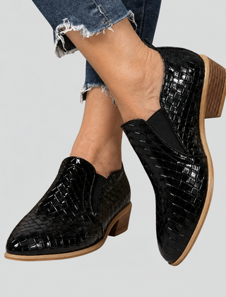 Juliana woven block heel ankle boots - Black