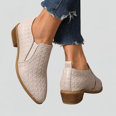 Juliana woven block heel ankle boots