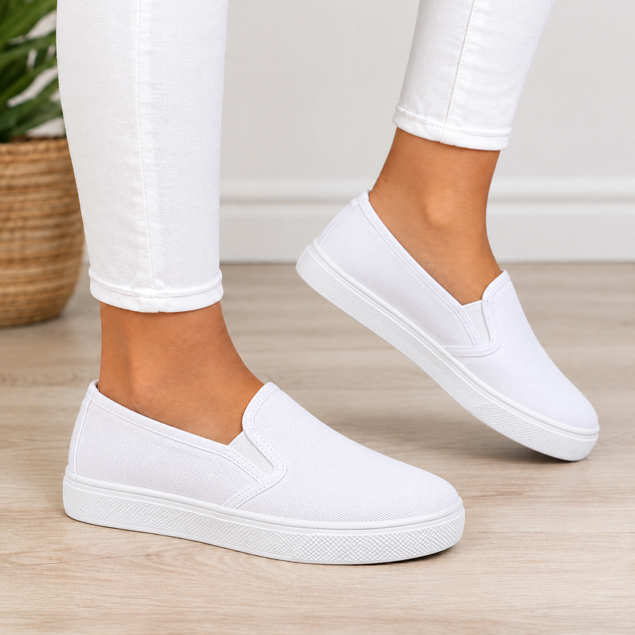Marlowe orthopedic comfort loafers in white