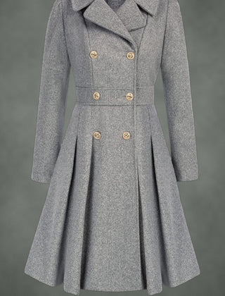 Josette double-breasted coat in light gray