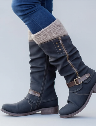 Bonnie | Elegant Supportive Buckle Boots in Black