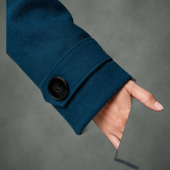 Ginette hooded swing coat, detail