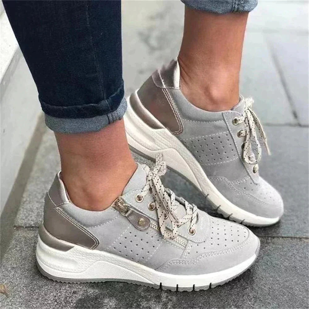 Nyah wedge heel orthopedic sneakers in gray
