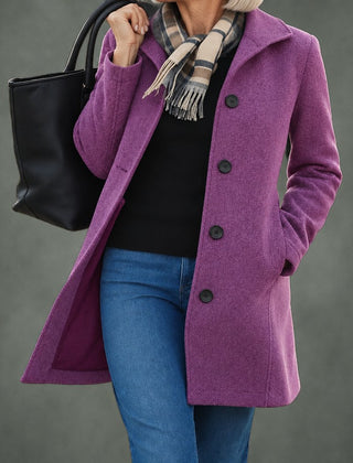 Renee everyday button coat in purple
