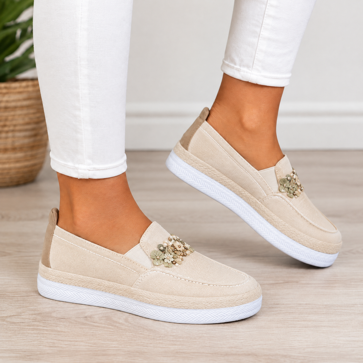 Odelia orthopedic comfort loafers in beige