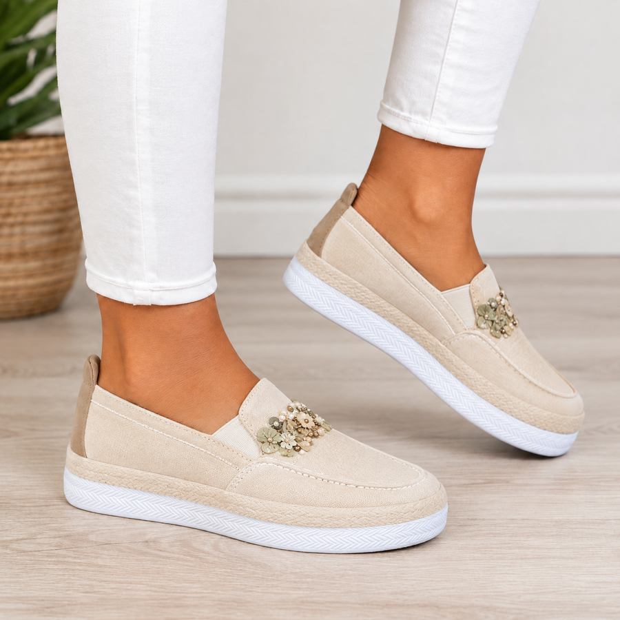 Odelia orthopedic comfort loafers in beige