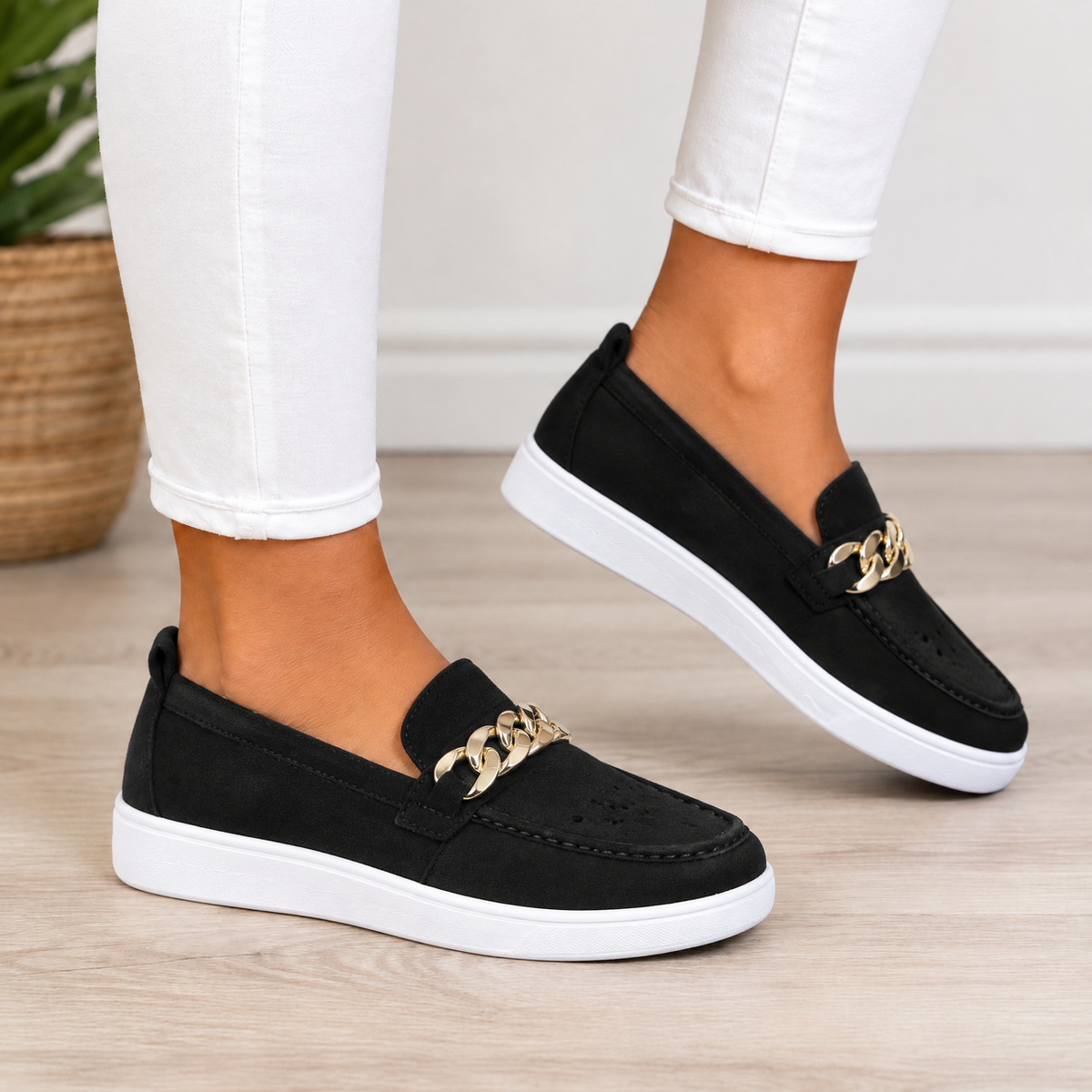 Odelia orthopedic comfort loafers in black