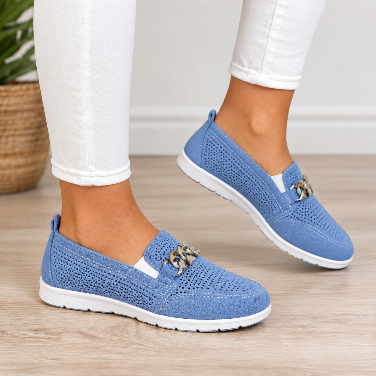 Odelia orthopedic comfort loafers in blue