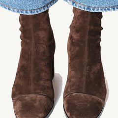 Elara | Elegant Ankle Boots in Dark Brown