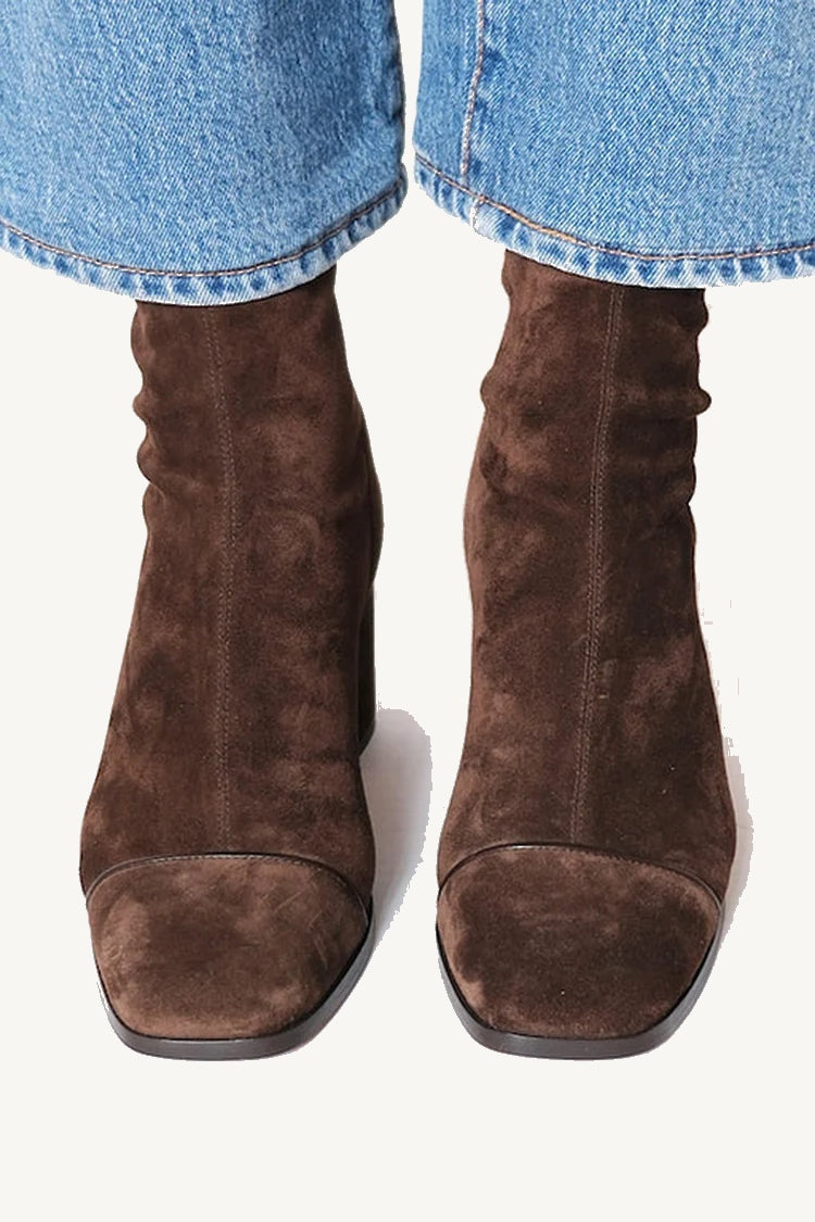 Elara | Elegant Ankle Boots in Dark Brown