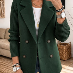 Elisabeth | Double-Breasted Blazer with Ribbed Sleeves - Green