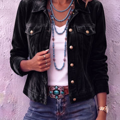 Raffaella vintage boho jacket in Black