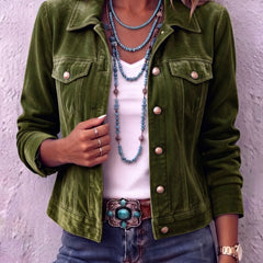 Raffaella vintage boho jacket in Olive Green