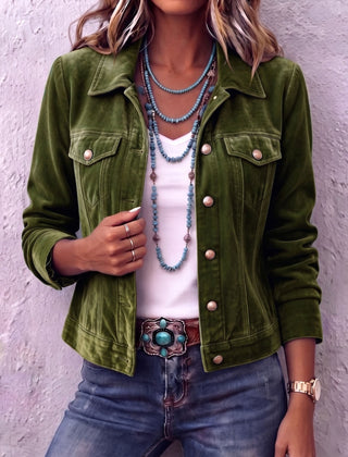 Raffaella vintage boho jacket in Olive Green