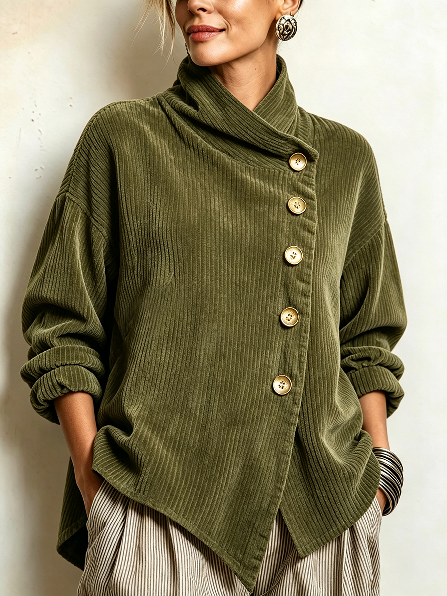 Capucine | Corduroy High-Neck Sweater