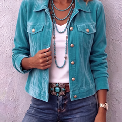 Raffaella vintage boho jacket in Teal