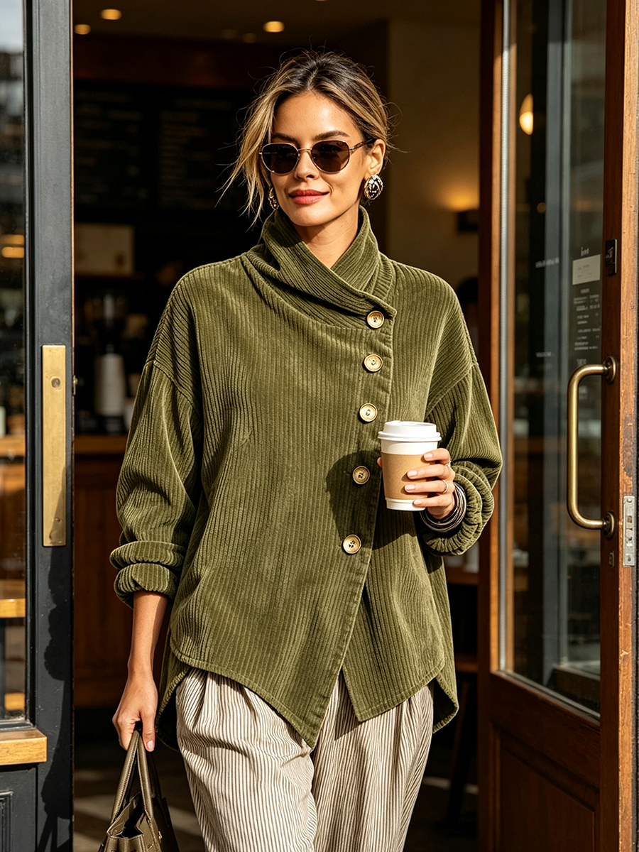 Capucine | Corduroy High-Neck Sweater