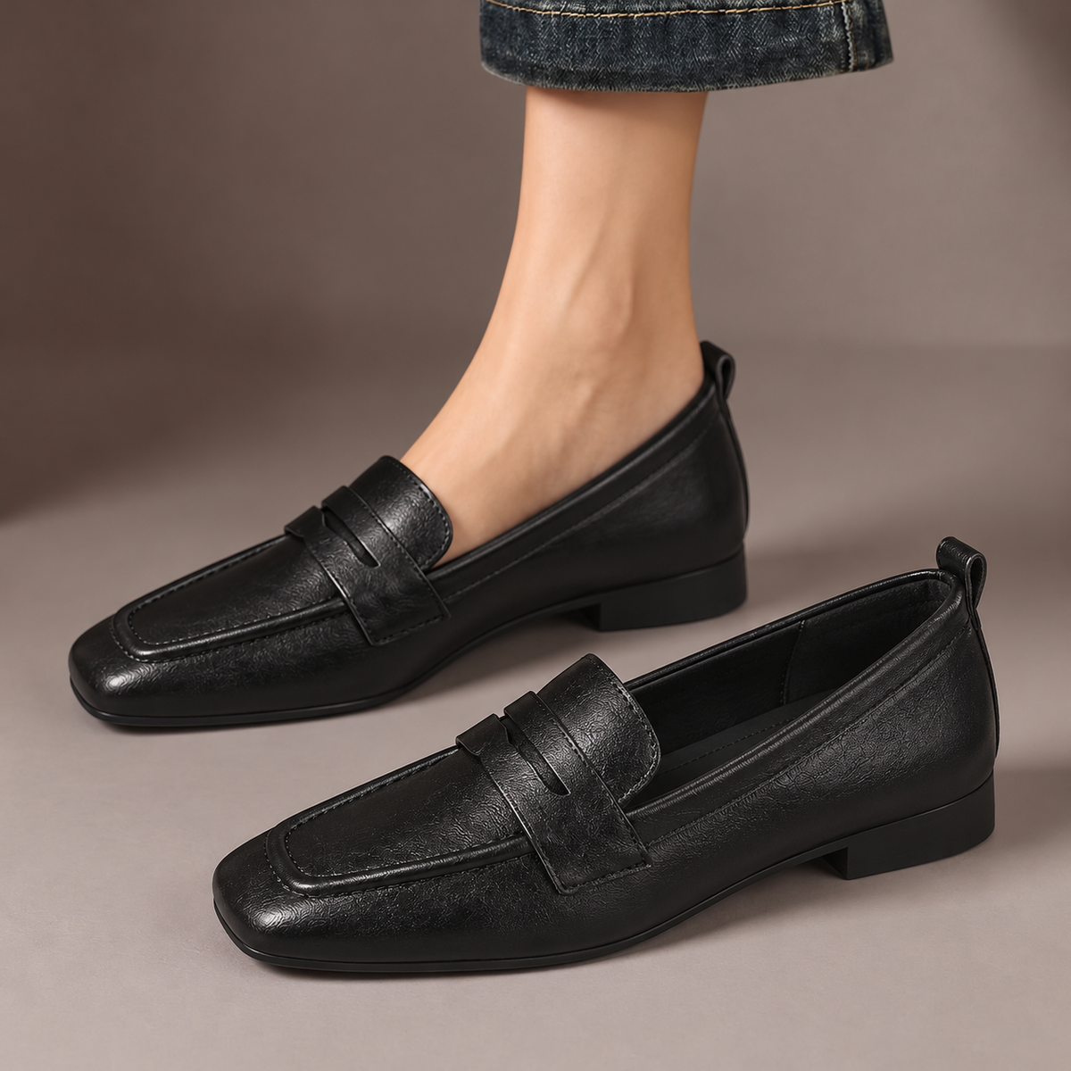 Ottilie | Square-Toe Penny Loafers