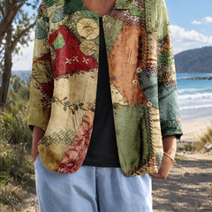 Sylvia Blazer in green patchwork