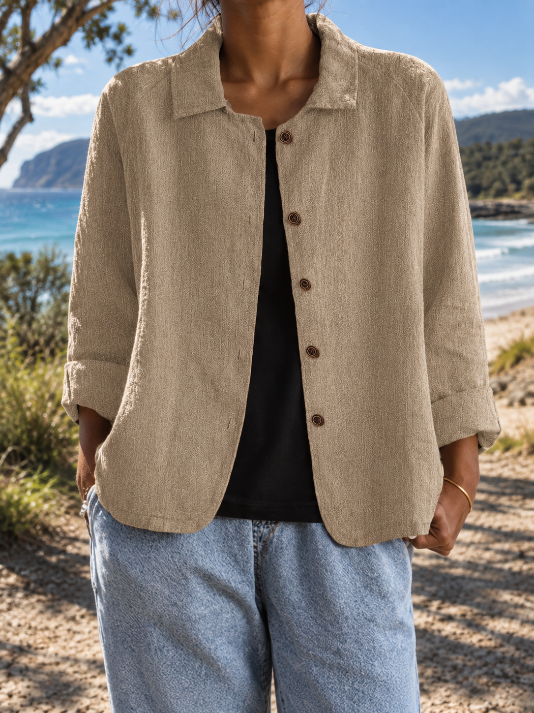 Sylvia Blazer in khaki