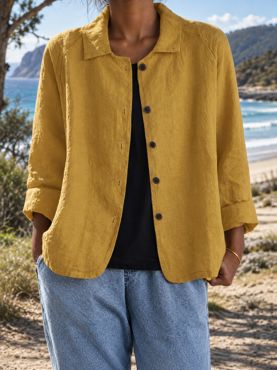 Sylvia Blazer in mustard