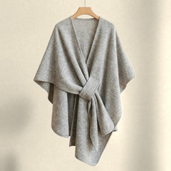 Astrid cozy loop poncho in mist gray