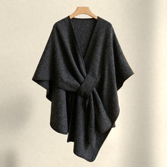 Astrid cozy loop poncho in charcoal