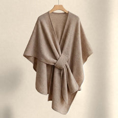 Astrid cozy loop poncho in taupe