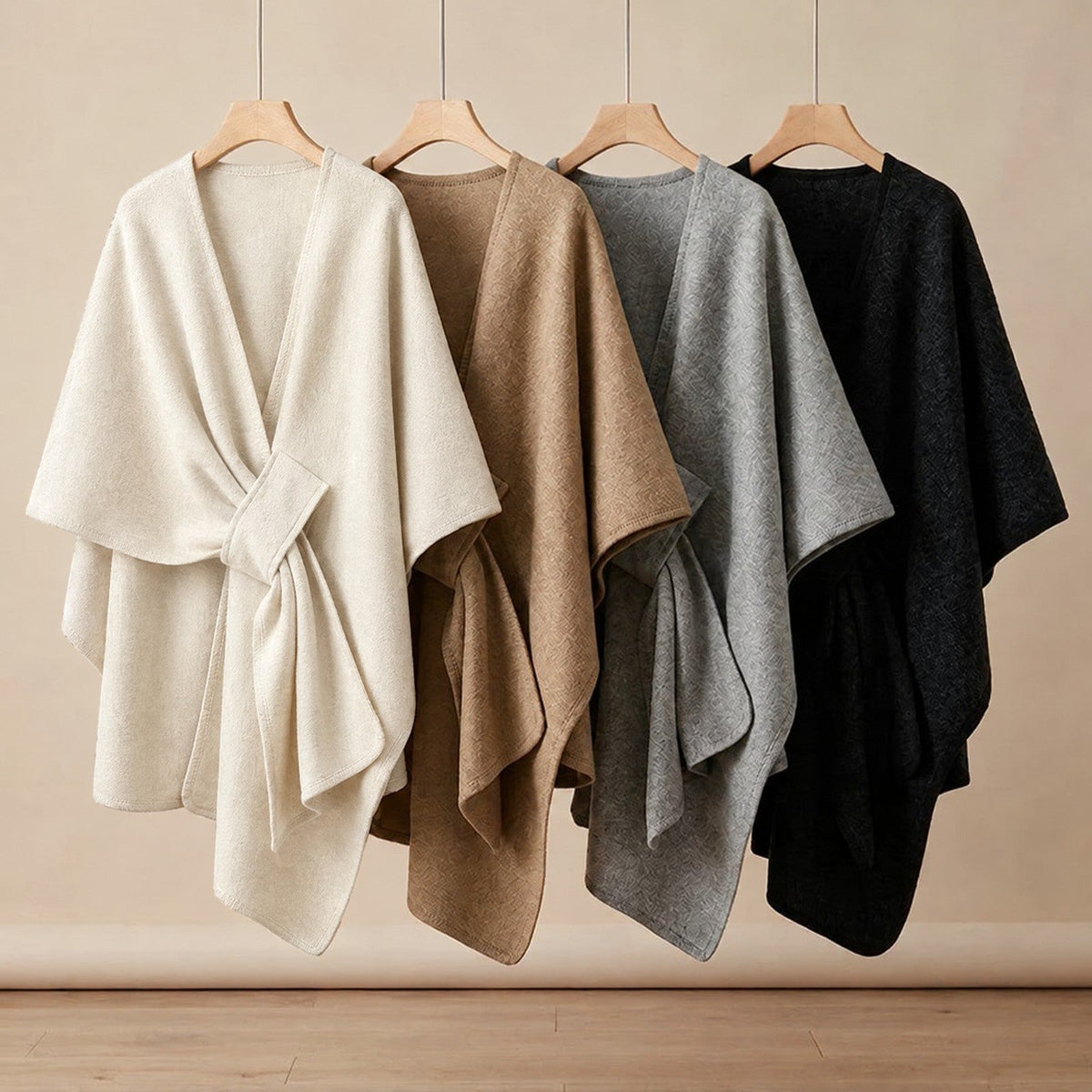 Astrid poncho front loop detail