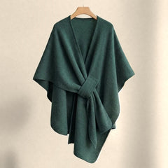 Astrid cozy loop poncho in forest green