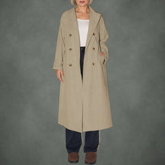 Clarisse double-breasted winter coat in khaki