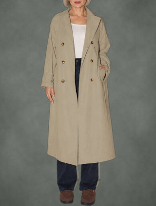 Clarisse double-breasted winter coat in khaki