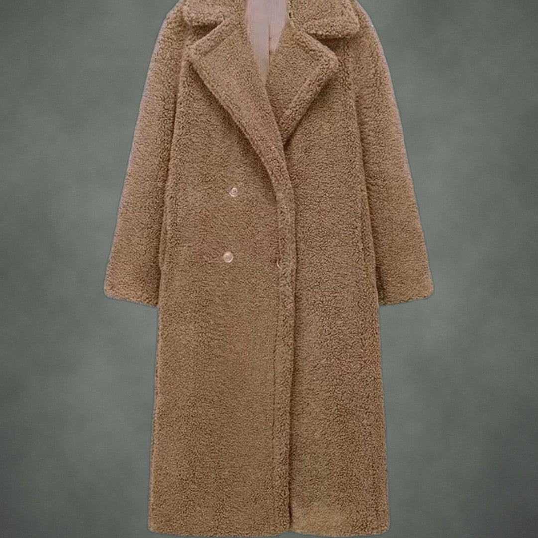 Odile cozy oversized coat in camel