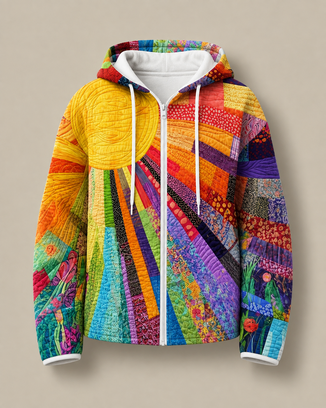 Rhealyn | Sunburst Print Zip Hoodie