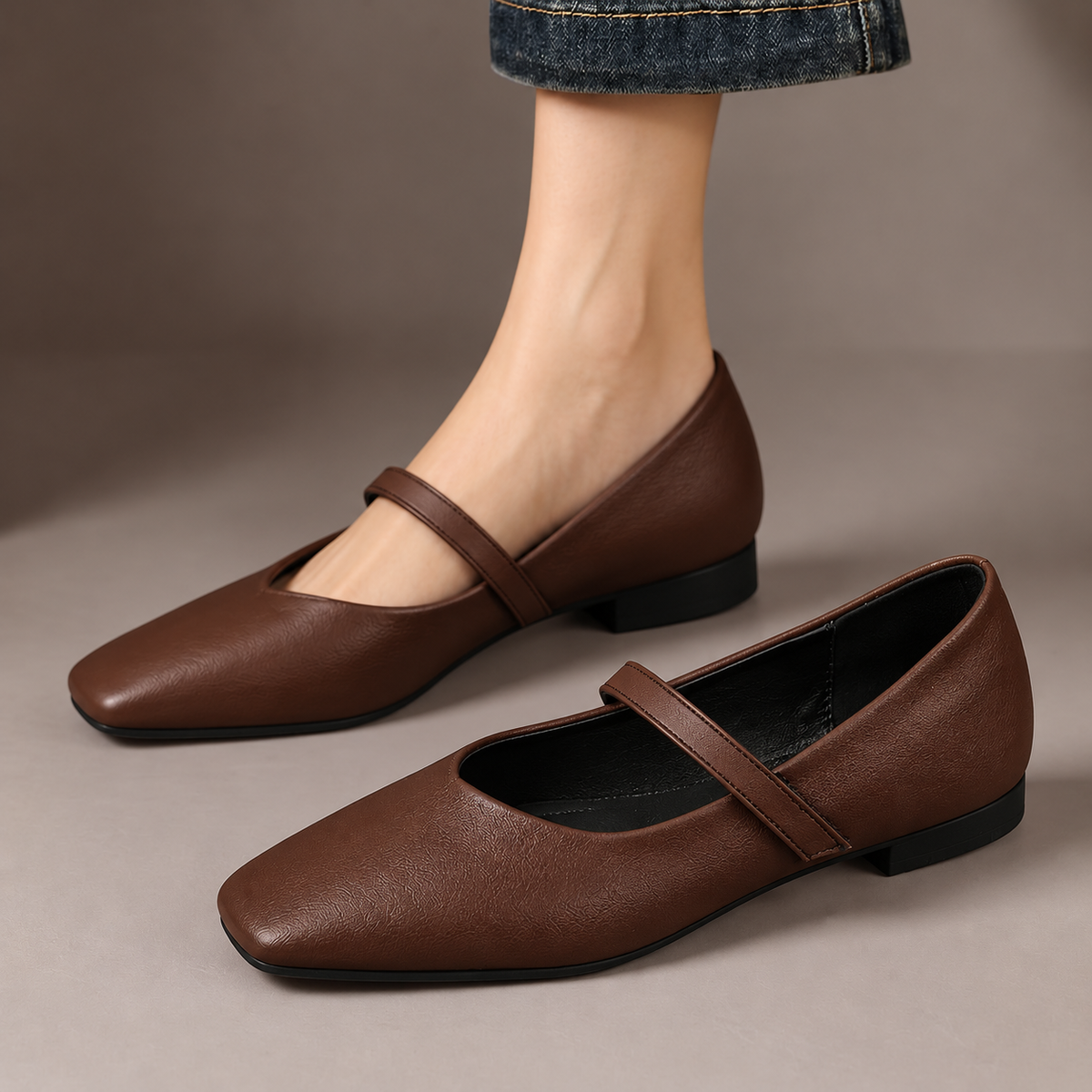 Romilly | Square-Toe Mary Jane Flats