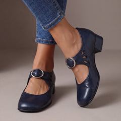 Veronica Mary Janes in navy